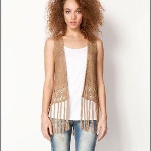 Cream knit boho vest